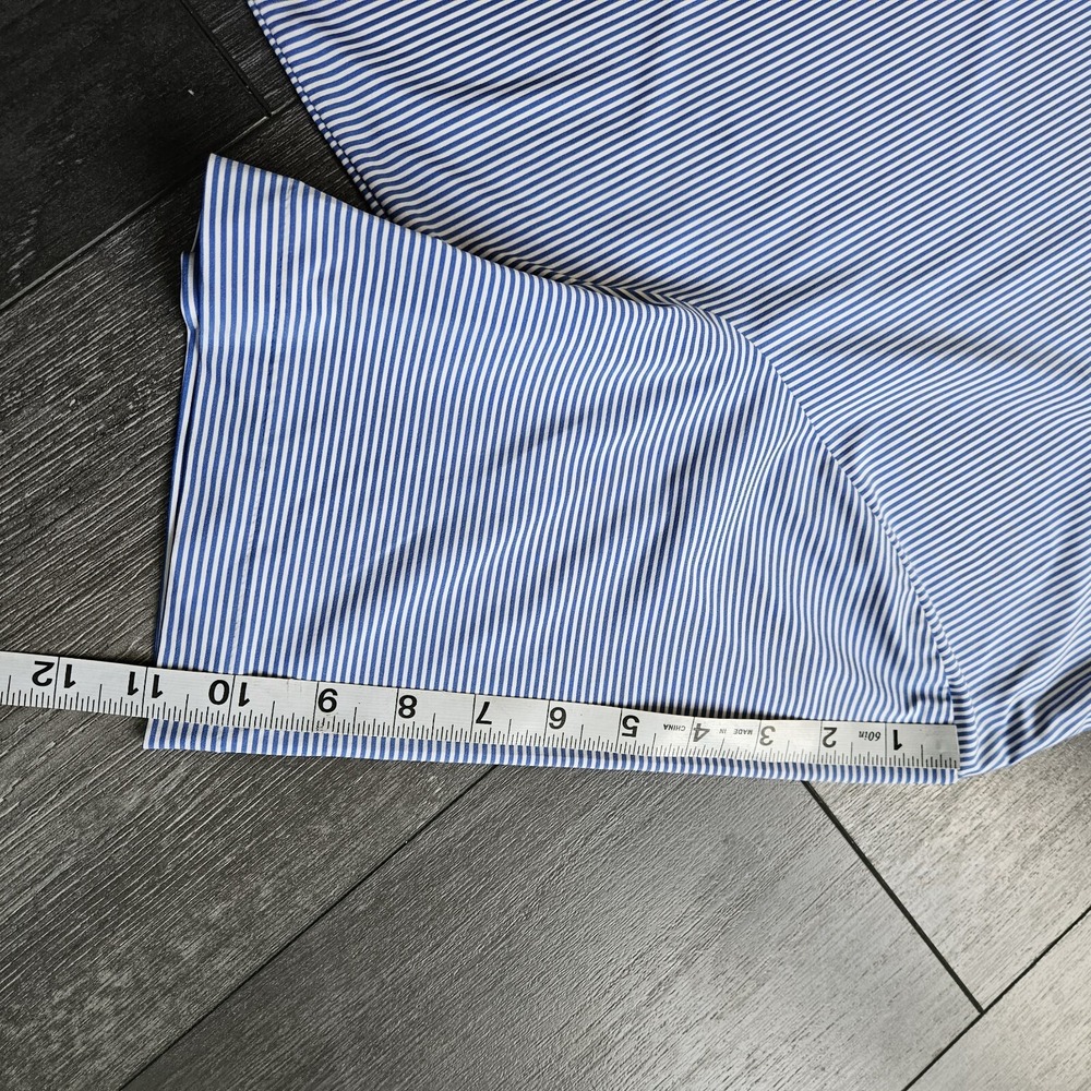 RLX Ralph Lauren Polo Shirt Men XL Blue Striped Stretch Performance Golf Preppy - Picture 10 of 10
